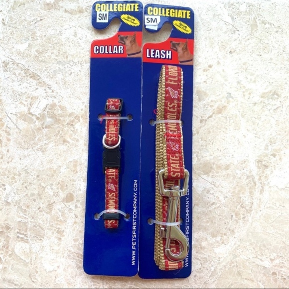 Florida State FSU Small Dog Collar & Leash